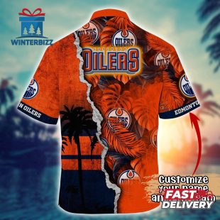 NHL Edmonton Oilers Palm Tree Hawaii Shirt Custom Summer Football Shirts 3