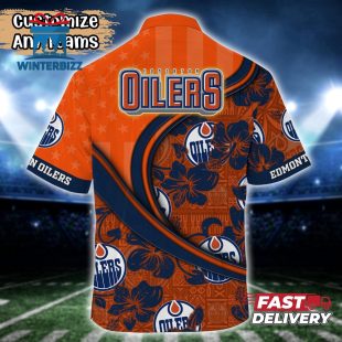 NHL Edmonton Oilers Summer Flower Hawaii Shirt Custom Football Shirts 3