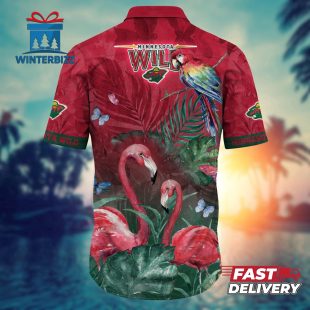 NHL Minnesota Wild Flamigo Hawaii Shirt Summer Football Shirts 3