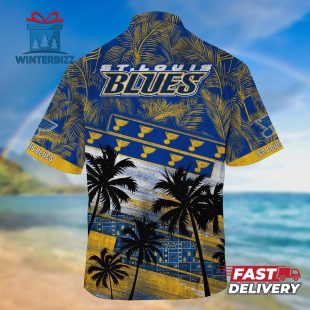 NHL St Louis Blues Palm Tree Pattern Hawaii Shirt Unisex Sport Hawaii Shirt 3
