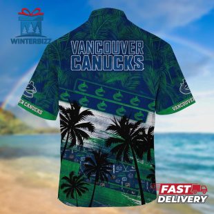 NHL Vancouver Canucks Palm Tree Pattern Hawaii Shirt Unisex Sport Hawaii Shirt 3