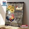 Chicken Couple With Sunflowers Canvas Wall Art Bible Verse Canvas Scripture Canvas Wall Art