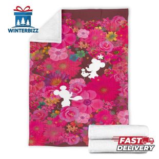 Floral Mickey And Minnie Fleece Blanket For Bedding Decor Fans