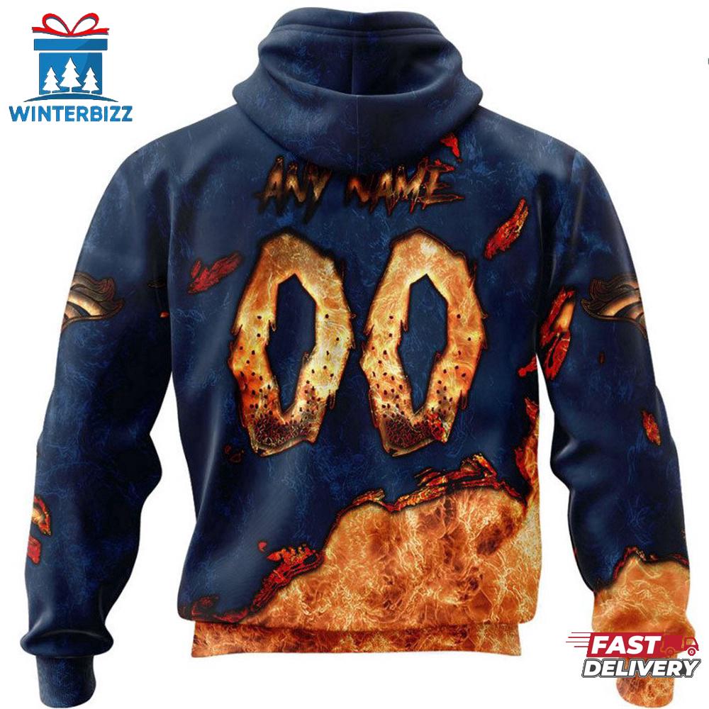 Custom Name And Number Denver Broncos Ghost Face 3D Hoodie Shirt Custom Name And Number Denver Broncos Ghost Face 3D Hoodie Shirt