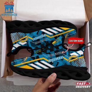 Custom Name NFL Los Angeles Chargers Clunky Max Soul Shoes