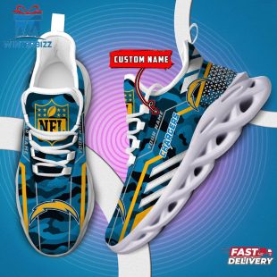 Custom Name NFL Los Angeles Chargers Clunky Max Soul Shoes