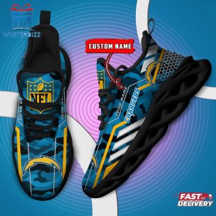 Custom Name NFL Los Angeles Chargers Clunky Max Soul Shoes