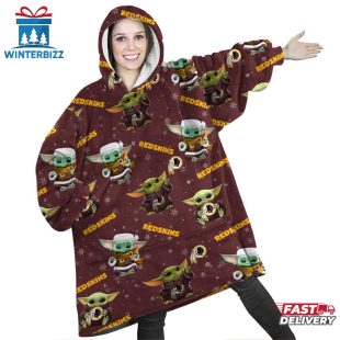 Washington Commanders Baby Yoda Huggle Blanket Hoodie