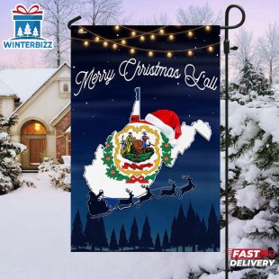 West Virginia State Merry Christmas Y'all House And Garden Flag Decor