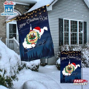 West Virginia State Merry Christmas Y'all House And Garden Flag Decor