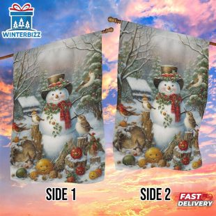 Anowmans Festive Gathering Christmas House And Garden Flag Decor