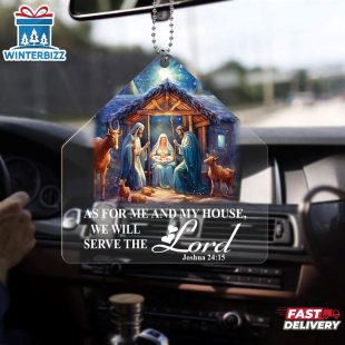 As For Me And My House We Will Serve The Lord Joshua 2415 Acrylic Christmas Ornament Hanging Decor