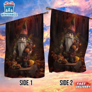 Autumn Gnomes Harvest Celebration Gnome Xmas House And Garden Flag Decor