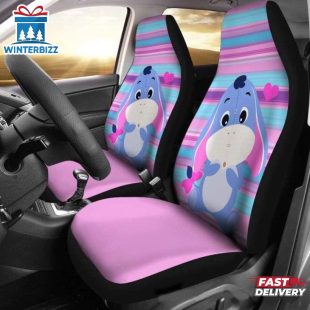 Chibi Eeyore Color Stripes Car Seat Covers Decor