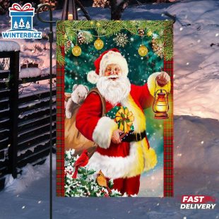 Christmasanta Claus Christmas House And Garden Flag Decor