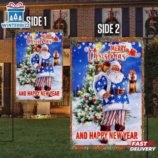 Christmasanta Merry Christmas And Happy New Year House And Garden Flag Decor