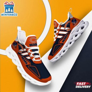 Custom Name Chicago Bears Clunky Pattern NFL Football Max Soul Shoes For Fans