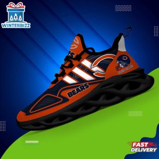 Custom Name Chicago Bears Clunky Pattern NFL Football Max Soul Shoes For Fans