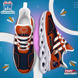 Custom Name Chicago Bears Clunky Pattern NFL Football Max Soul Shoes For Fans