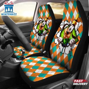 Goofy Goofy Torn The Paper Colorful Car Seat Covers Decor