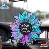 Hologram Sunflower Jesus God Say You Are Christian Car Christmas Ornament Hanging Decor