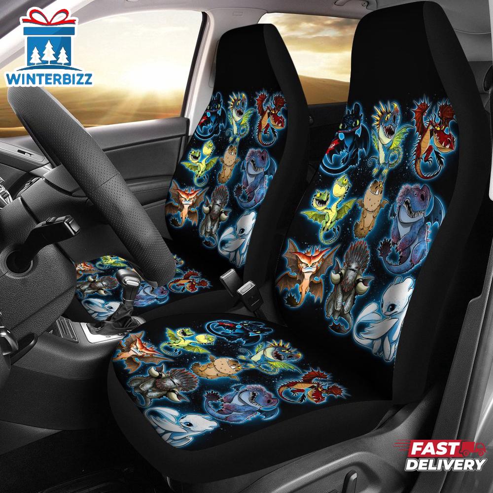 How To Train Your Dragon All Types Of Dragon Pattern Black Car Seat Covers Decor