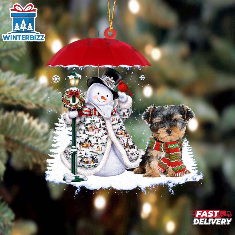 Morkie With Snowman OrnamentDog Snowman Ornament Pet Christmas Holiday Ornament Morkie With Snowman OrnamentDog Snowman Ornament Pet Christmas Holiday Ornament