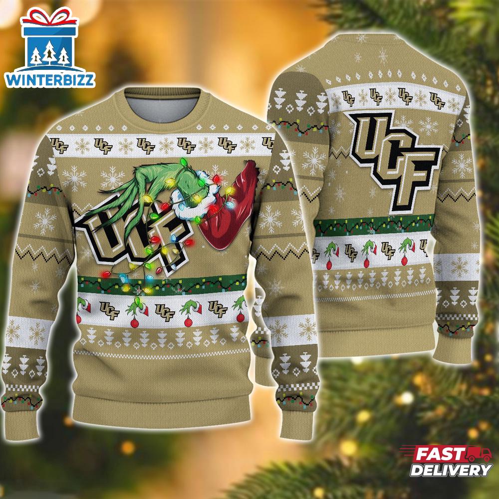NCAA UCF Knights Grinch Merry Christmas 3D Sweater NCAA UCF Knights Grinch Merry Christmas 3D Sweater