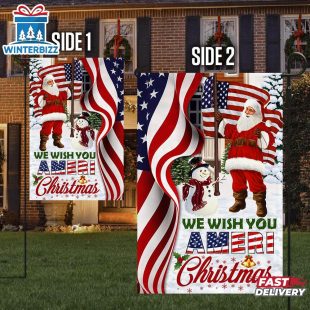 Santa Claus US We Wish You Ameri Christmas House And Garden Flag Decor