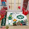 Custom Name NFL New York Jets Grinch Christmas Welcome Football Doormat