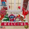 Custom Name Ohio State Buckeyes Cute Stitch Welcome Christmas Doormat