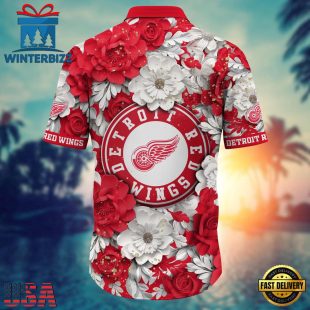 Detroit Red White Wings NHL Hawaiian Shirt