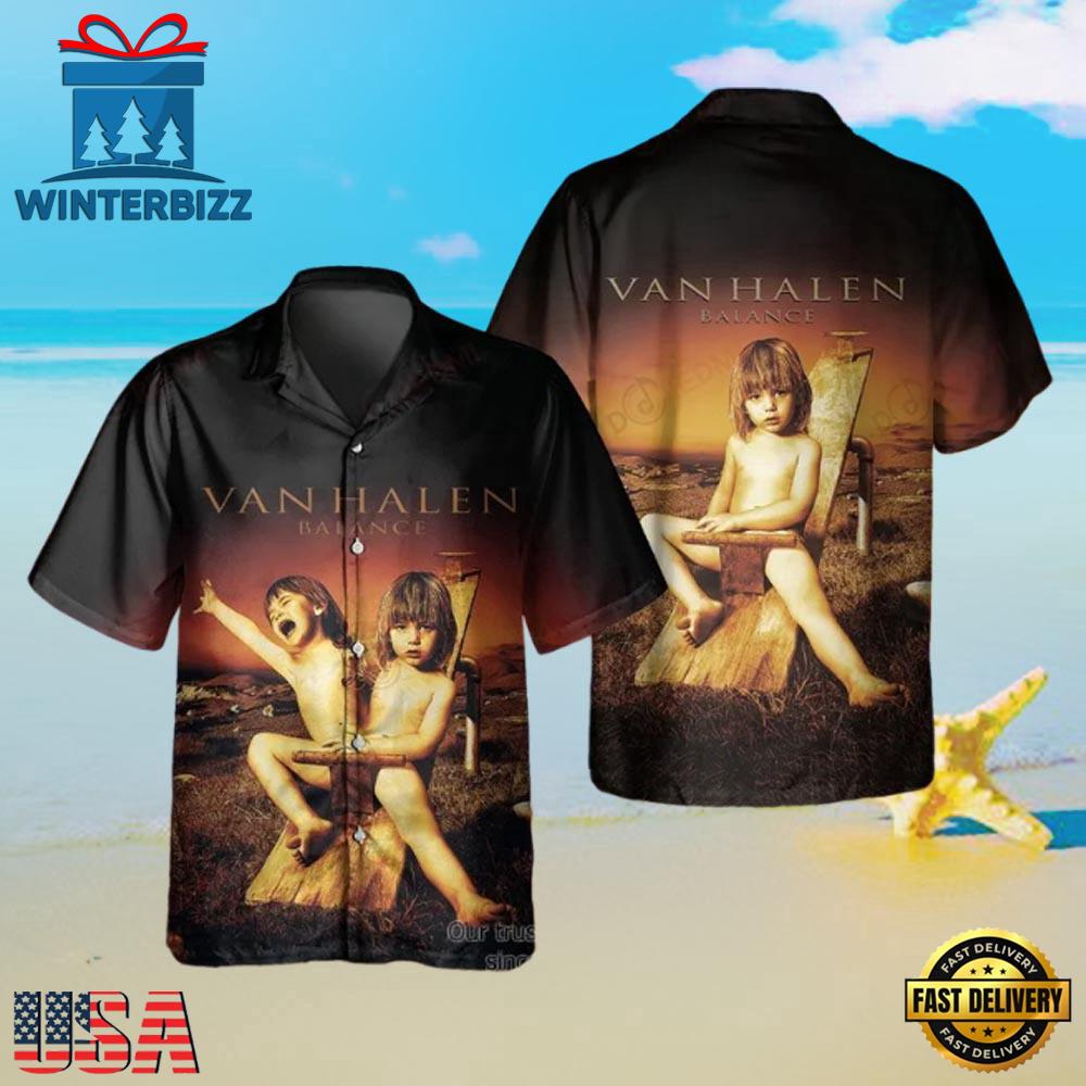 Van Halen Rock Band Balance Black Hawaiian Shirt , Van Hanlen Summer Hawaiian Shirts