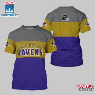 Baltimore Ravens Logo Team All Over Print T-Shirt