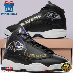 Baltimore Ravens NFL Big Logo Football Team Air Jordan 13 Shoes - Gift For Fans