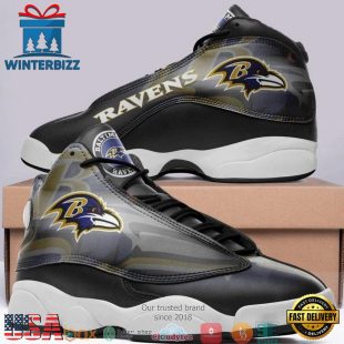 Baltimore Ravens NFL Big Logo Football Team Air Jordan 13 Sneaker Shoes - Gift For Fans