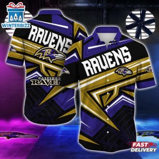 Baltimore Ravens NFL Team Football Logo Sport Hawaiian Shirt