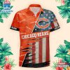 Chicago Bears US Flag Pattern Hawaiian Shirt