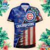 Chicago Cubs US Flag Pattern Hawaiian Shirt