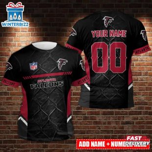 Custom Name And Number Atlanta Falcons NFL All Over Print T-Shirt