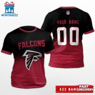 Custom Name And Number Atlanta Falcons Sport NFL All Over Print T-Shirt