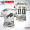 Custom Name And Number Buffalo Bills Camo NFL All Over Print T-Shirt