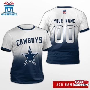 Custom Name And Number Dallas Cowboys Sport NFL All Over Print T-Shirt