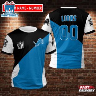 Custom Name And Number Detroit Lions Sport NFL All Over Print T-Shirt