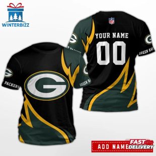 Custom Name And Number Green Bay Packers NFL All Over Print T-Shirt