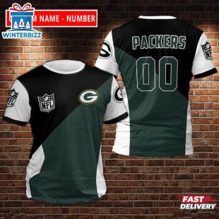 Custom Name And Number Green Bay Packers Sport NFL All Over Print T-Shirt