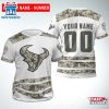 Custom Name And Number Houston Texans Camo NFL All Over Print T-Shirt