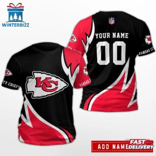 Custom Name And Number Kansas City Chiefs NFL All Over Print T-Shirt