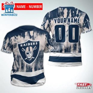 Custom Name And Number Las Vegas Raiders Sport NFL All Over Print T-Shirt