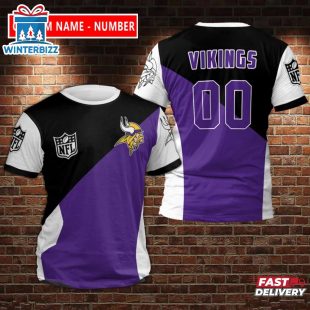 Custom Name And Number Minnesota Vikings Sport NFL All Over Print T-Shirt